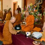 Kathina: the sangha gathers bowls are prepared.