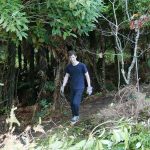 Ryan working on thinning the forest alongside the stream - below the kitchen.