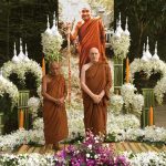 Luang Por Liam and Luang Por Sumedho at Wat Pah Pong for the 25th anniversary of Luang Por Chahs passing.