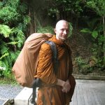 Venerable Kondanyo about to head of on tudong in the South Island.