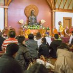 The sangha gathers at the beginning of our kathina season celebration.