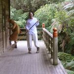 Anagarika McBain doing the soft broom shuffle.