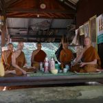 The sangha at the branch monastery. Always time for tea.
