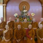 Stupa dedication: monks staying at Bodhinyanarama for the ceremony.