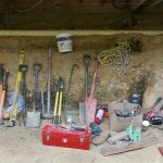 Track forming tools in the vihara basement.