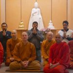 Monks from Mahamevana temple in West Auckland with lay friends stay at Bodhinyanarama.