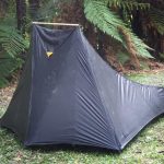 Ajahn Kusalo made a new tent and erected it for the first time. A prototype - to be tested on tudong.