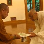 Jet formally taking the anagarika precepts and joining the Bodhinyanarama sangha.