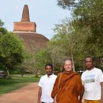 Chinthaka and Bandu pose with me on the approach to Abhayagiri vihara one of the most extensive ruins in the world.