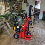 As part of our move to increase the use of wood for heating we now have a shiny red log splitter.