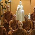 Venerable Bhuripanyo (center) about to head off to Oz. A resident sangha of 7 is somewhat of a record.
