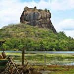 Sigiriya a rock fortress built about 500CE. Some of the caves show signs of monastic habitation 300BCE. This view from the back side.