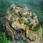 An artists view of what Sigiriya may have looked like. The ruins are pretty remarkable.