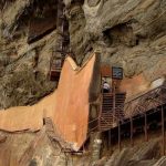 Part of the original wall protecting the access track. Steel has replaced most of the earlier paths.