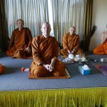 A visit to Wat Thai Dhammaprateep in Newlands. After tea and talk it is time for the group photo.