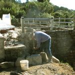 Gavin begins work on the northern arc of the forecourt wall.