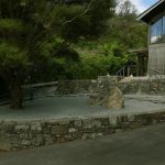 The final placement of the central stones and raking of the gravel sees the kitchen garden looking resplendent.