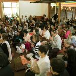 We gather back in the hall after lunch and prepare to make offerings.