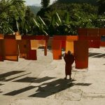 The monastery is on the north side of the mountain so doesnt get a lot of direct sun. This is a good spot for drying laundry.