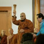 Bhante Jinalankara offers a water blessing to all.