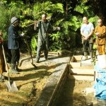 The back of the sala - a widened moat to provide resident access to the back kutis. A union meeting to negotiate tea terms.