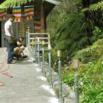 The new handrail taking shape.