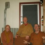 A Sangha tea party to celebrate the warm and happy installation of a wood stove in Ajahn Kusalos kuti.