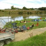 On the outskirts of Whanganui. Our gear strewn all over the grass.