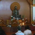 Chanting paritta auspicious blessings and dedicating the goodness and all the meritorious kamma of our day together.