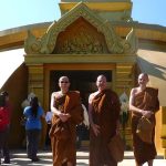 Out front of Ajahn Chahs stupa at Wat Pah Pong.