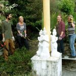 Nature slowly consumes everything. The garden around the stupa is well due for a serious trim.