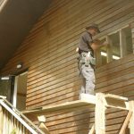 John cuts a hole in the end of the dana sala for the new office window. Let there be light.!
