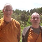 The two ajahns. AjKusalo making a short visit to see AjChandako and also venerable Kusalacitto who returns to Bodhinyanarama in a week.