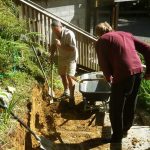 Craig and Julian preparing the footings for the stair stonwork.