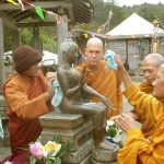 The Sangha applying effort to make the Buddha shine.