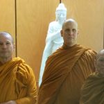 Ajahn Chandako about to end his Kathina visit with us. Venerable Kusalacitto left with him to spend a few weeks at Vimutti monastery.