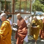 On rice pindapat at Dhammagavesi Monastery as part of their Kathina.