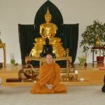Two of the senior teachers with Ajahn Kusalo at the Samatha Center in Manchester.