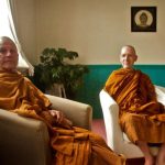 Samanera Aranubo a local Mancunian meeting with Ajahn in Manchester.