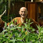 Ajahn Tithadhammo at the entrance to his kuti.