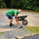 Craig giving some loving care to the lower carpark. This area will get a bit more attention after vassa.