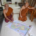 My two intrepid companions at our first planning meeting in Colombo. Ajahn Damita and venerable Sumangala.