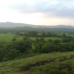 The view from the top of the rock. We camped in the trees at the base of the foreground grassy slope.