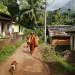 Leaving the village in the morning. The weather is closing in.