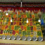 Fruit display for offerings at Katragama.
