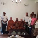 One last dana; the owner of the resort where we stayed in Kirinda (behind the two ladies) his wife in front her mother (in pink) and her father. His mother and father at left. Sadhu anumodana.