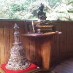 The relic stupa given to Ajahn Kusalo in Sri Lanka - temporary location in the Chao Khun kuti. Where will it eventually rest?