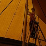 Sam under the big tent.