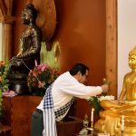 Offerings made to the Buddha.