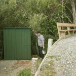 The new garden shed at the stupa; intended for cleaning and gardening equipment.